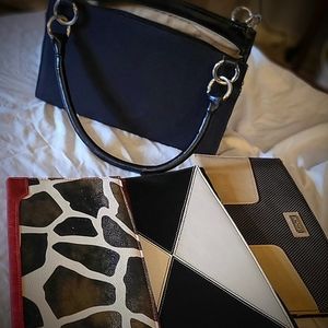 Miche Classic Black Base Double rolled hanel Handbag With 3 magnetic shells